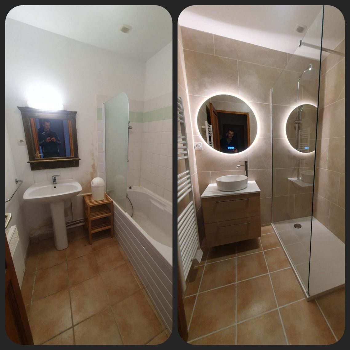 Première rénovation d'une salle de bain sur le secteur de Serra-di-Ferro, à la résidence de Alba Rossa